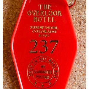 Red with gold printed THE SHINING inspired OVERLOOK '237' Hotel Keytag